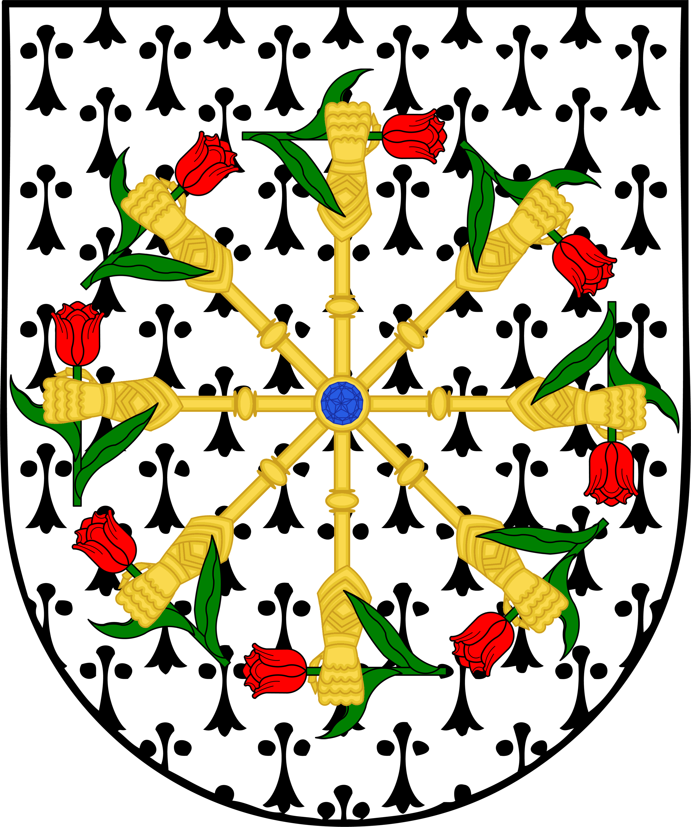 Heraldry as spring comes… A cray-cray explosion of ermine and tulips