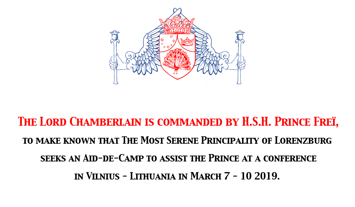 Seeking an Aid-de-camp for a conference in Vilnius 7 – 10 March 2019